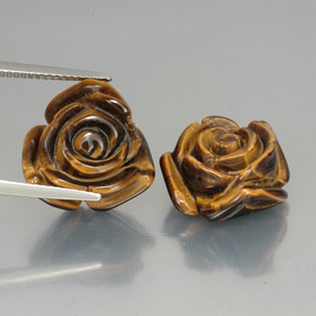 天然棕色Tiger's Eye，异形，15.3×14毫米，不透明
