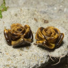 22.12天然棕色Tiger's Eye，花形切工，15.5×15.3毫米，不透明