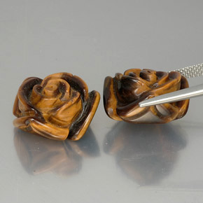天然棕色Tiger's Eye，异形，16×16毫米，不透明