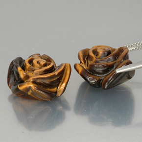 天然棕色Tiger's Eye，异形，16×15.9毫米，不透明