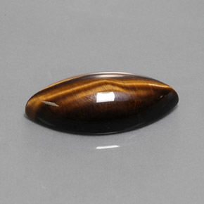 13.03克拉天然棕色Tiger's Eye，马眼形，24.8×12.1毫米，不透明