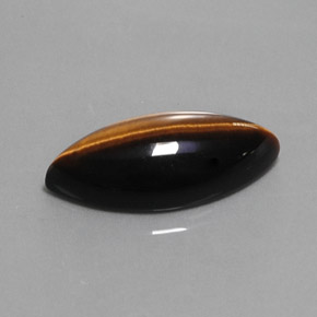 13.51克拉天然棕色Tiger's Eye，马眼形，24.9×12.2毫米，不透明