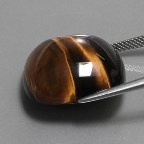 28.03克拉天然棕色Tiger's Eye，垫形剪裁，19.9×19.9毫米，不透明