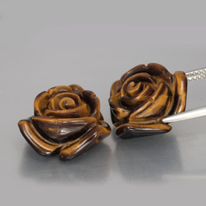 天然棕色Tiger's Eye，异形，15.8×15.5毫米，不透明