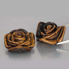 天然棕色Tiger's Eye，异形，16.1×15.5毫米，不透明