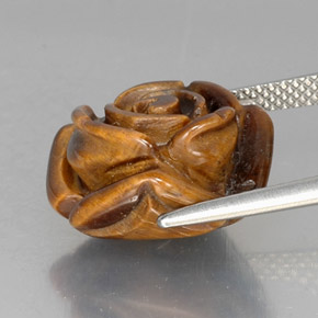 11.88克拉天然棕色Tiger's Eye，异形，15.3×15.1毫米，不透明