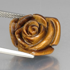 10.53克拉天然棕色Tiger's Eye，异形，15.6×15.1毫米，不透明