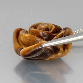 10.53克拉天然棕色Tiger's Eye，异形，15.6×15.1毫米，不透明