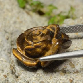 10.98克拉天然虎眼石，花形切割，不透明