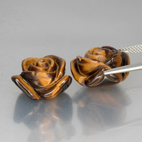 天然棕色Tiger's Eye，异形，18.9×14.5毫米，不透明