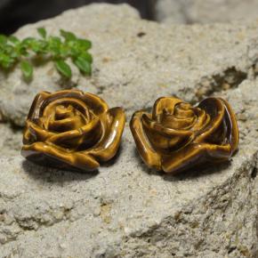 23.82天然棕色Tiger's Eye，花形切工，15.7×15.3毫米，不透明
