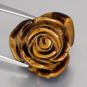 12.49克拉天然棕色Tiger's Eye，异形，15.8×15.1毫米，不透明
