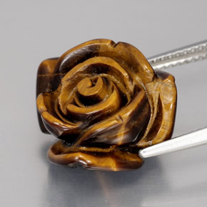 12.49克拉天然棕色Tiger's Eye，异形，15.8×15.1毫米，不透明