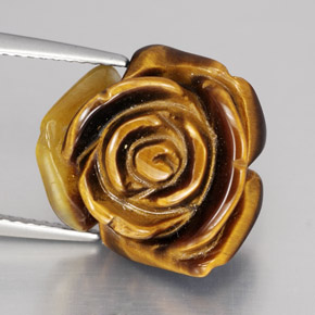 11.74克拉天然棕色Tiger's Eye，异形，15.5×14.6毫米，不透明
