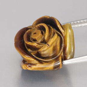 11.74克拉天然棕色Tiger's Eye，异形，15.5×14.6毫米，不透明