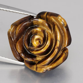 11.62克拉天然棕色Tiger's Eye，异形，16.1×15.6毫米，不透明