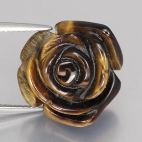 11.76克拉天然棕色Tiger's Eye，异形，15.4×15.4毫米，不透明