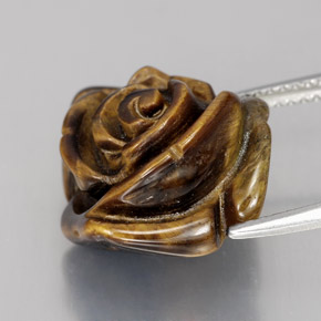 11.76克拉天然棕色Tiger's Eye，异形，15.4×15.4毫米，不透明