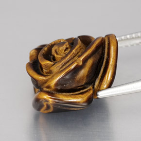 11.69克拉天然棕色Tiger's Eye，异形，15.6×15.3毫米，不透明