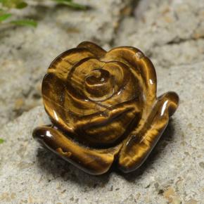 12.02克拉天然棕色Tiger's Eye，花形切工，15.3×15.2毫米，不透明