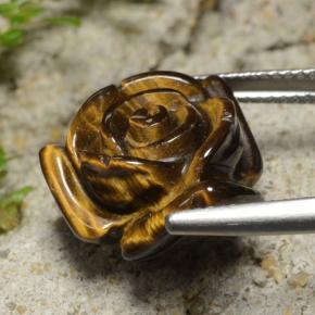 12.02克拉天然棕色Tiger's Eye，花形切工，15.3×15.2毫米，不透明