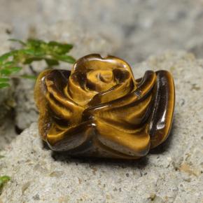 13.26克拉天然棕色Tiger's Eye，花形切工，16.5×16.1毫米，不透明