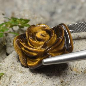 13.26克拉天然棕色Tiger's Eye，花形切工，16.5×16.1毫米，不透明