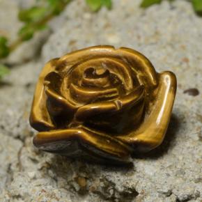 13.31克拉天然棕色Tiger's Eye，花形切工，16.1×15.7毫米，不透明