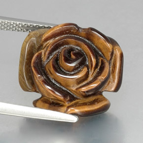 11.08克拉天然棕色Tiger's Eye，异形，15.6×15.1毫米，不透明