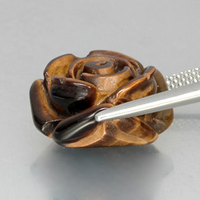 11.08克拉天然棕色Tiger's Eye，异形，15.6×15.1毫米，不透明
