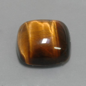 13.02克拉天然棕色Tiger's Eye，垫形剪裁，15.1×15.1毫米，不透明