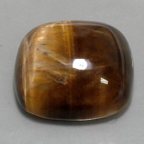 27.19克拉天然棕色Tiger's Eye，垫形剪裁，19.9×19.9毫米，不透明