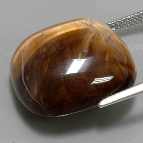 27.19克拉天然棕色Tiger's Eye，垫形剪裁，19.9×19.9毫米，不透明