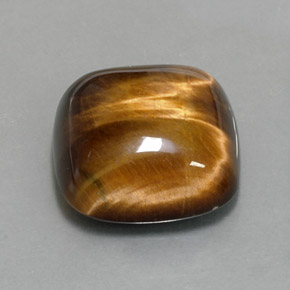 13.38克拉天然棕色Tiger's Eye，垫形剪裁，15.4×15.3毫米，不透明