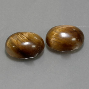 天然棕色Tiger's Eye，椭圆形切割，8.8×6.8毫米，不透明