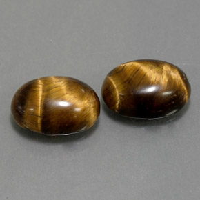 天然棕色Tiger's Eye，椭圆形切割，8.9×6.9毫米，不透明