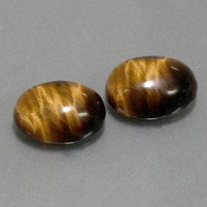 天然棕色Tiger's Eye，椭圆形切割，8.8×6.8毫米，不透明