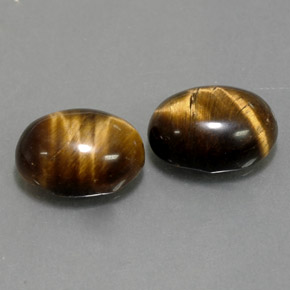 天然棕色Tiger's Eye，椭圆形切割，8.9×7毫米，不透明