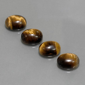 天然棕色Tiger's Eye，椭圆形切割，8.8×7.1毫米，不透明