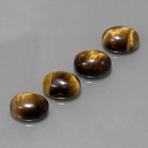 天然棕色Tiger's Eye，椭圆形切割，8.8×7.1毫米，不透明