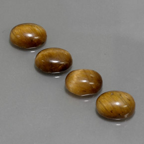 天然棕色Tiger's Eye，椭圆形切割，8.9×6.9毫米，不透明