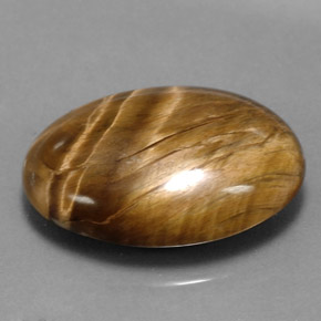 17.34克拉天然棕色Tiger's Eye，椭圆形切割，22.6×15.6毫米，不透明