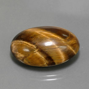 23.72克拉天然棕色Tiger's Eye，椭圆形切割，23.8×16.3毫米，不透明