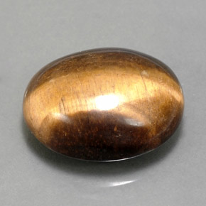 14.18克拉天然棕色Tiger's Eye，椭圆形切割，17.9×15.3毫米，不透明