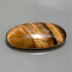 11.79克拉天然棕色Tiger's Eye，椭圆形切割，23.3×12.2毫米，不透明