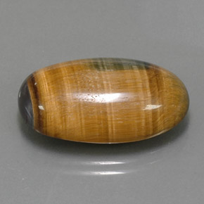 19.16克拉天然棕色Tiger's Eye，椭圆形切割，23.6×14.7毫米，不透明