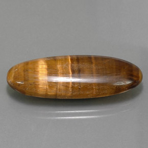 18.16克拉天然棕色Tiger's Eye，椭圆形切割，31.5×12.1毫米，不透明