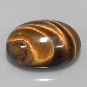 15.36克拉天然棕色Tiger's Eye，椭圆形切割，18.9×14毫米，不透明