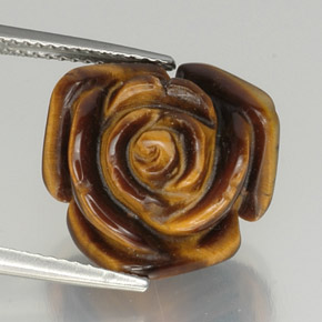 11.96克拉天然黑色Tiger's Eye，异形，15.1×14.3毫米，不透明