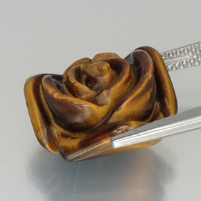 11.96克拉天然黑色Tiger's Eye，异形，15.1×14.3毫米，不透明